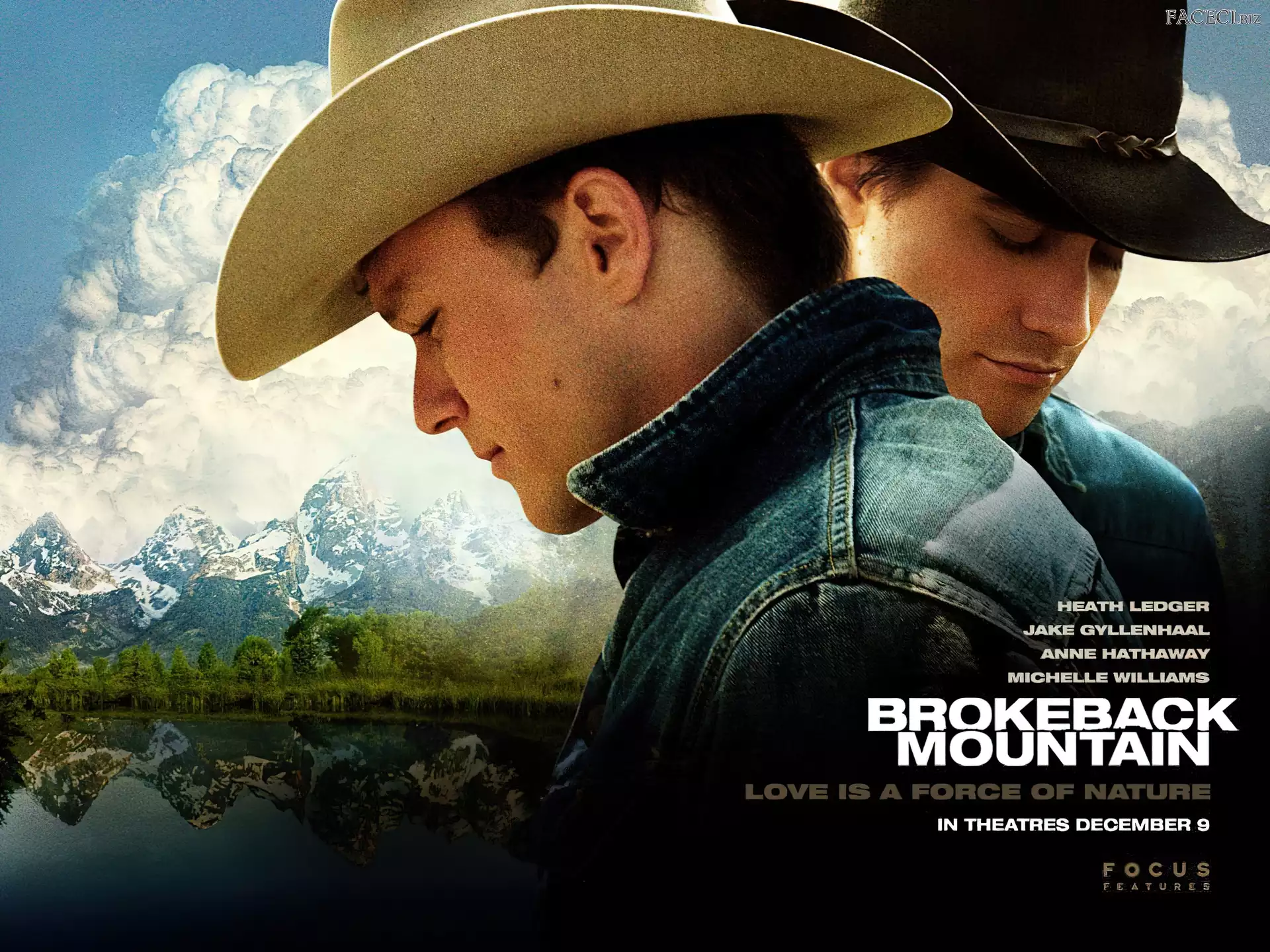 chmury, góry, Jake Gyllenhaal, Brokeback Mountain, Heath Ledger