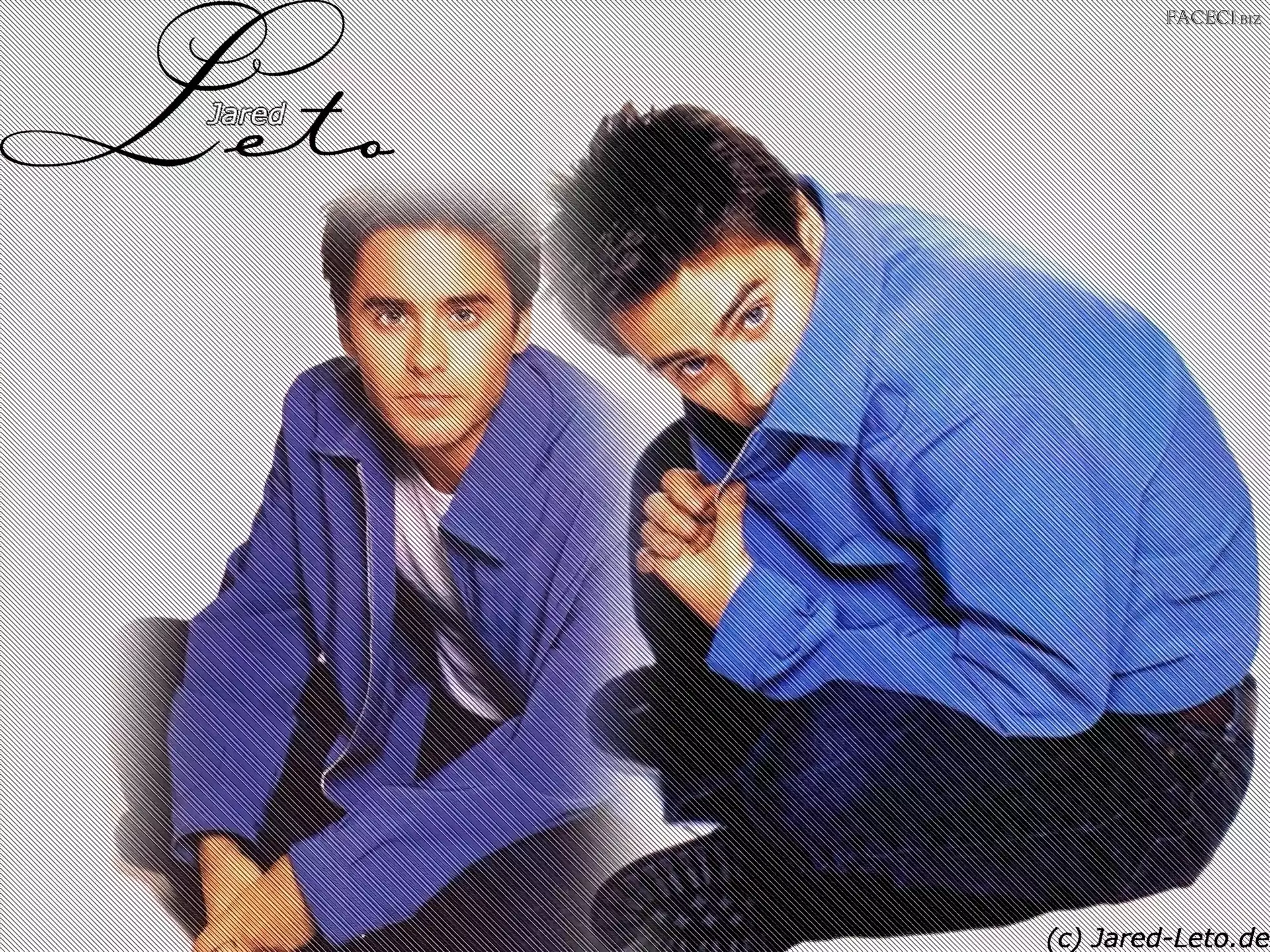 Jared Leto, niebieska koszula